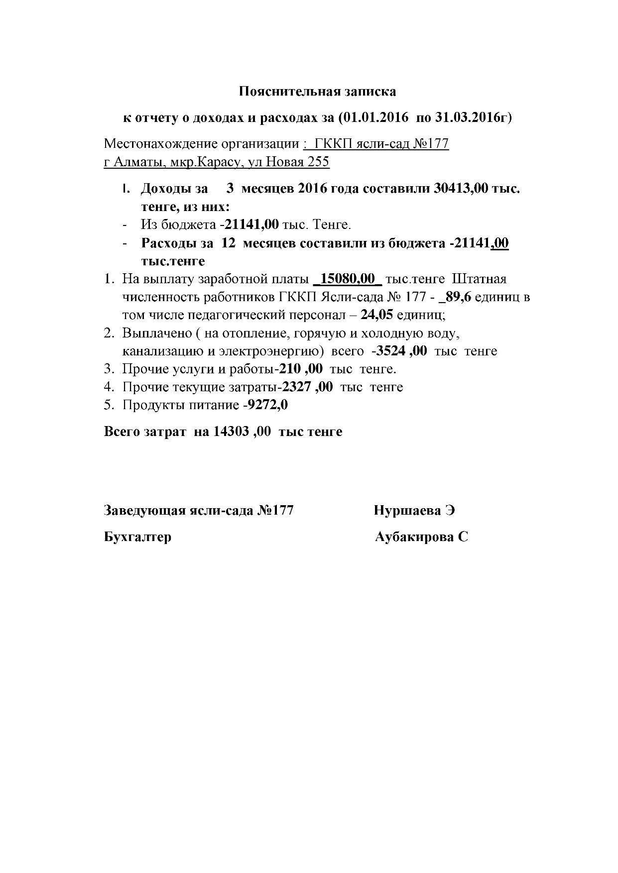 Отчет о доходах и расходах за 2 квартал